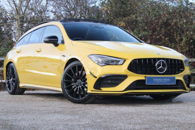 Mercedes-Benz CLA 2.0 CLA35 AMG (Premium Plus) Shooting Brake 7G-DCT 4MATIC Euro 6 (s/s) 5dr Estate Petrol Yellow